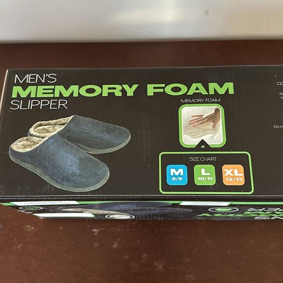 Silver One | Men's Memory Foam Slippers Size L (10/11) NIB - Picture 5 of 9